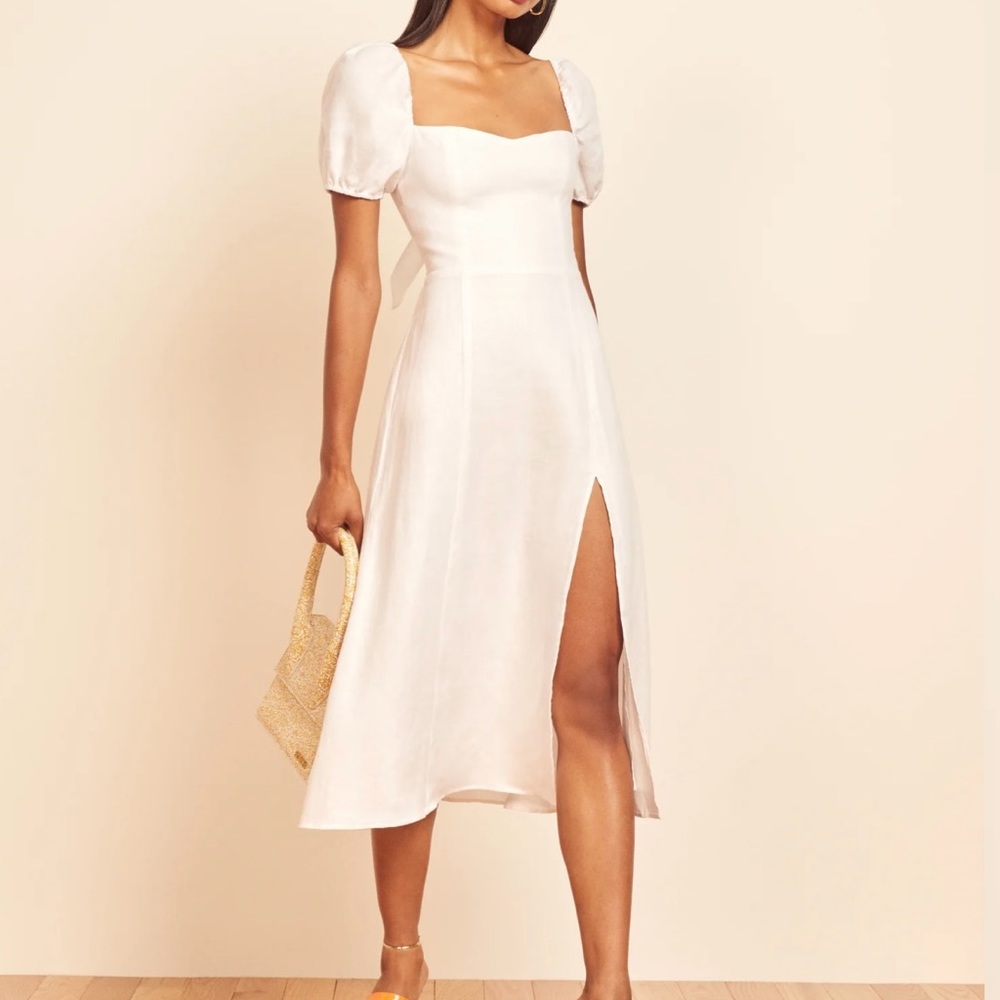 Reformation Denver White Midi Dress